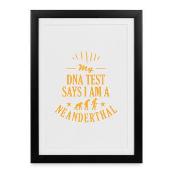 Paléoanthropologie préhistorique de Néandertal - Affiche encadrée (27 × 37 cm) - noir - Devant