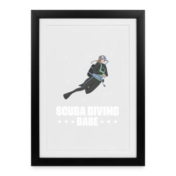 Design de plongée sous-marine - Affiche encadrée (27 × 37 cm) - noir - Devant