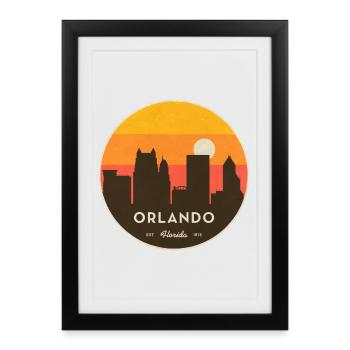 Orlando Skyline Sunset - Framed poster (27 × 37 cm) - black - Front