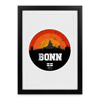 Bonn Skyline Original - Affiche encadrée (27 × 37 cm) - noir - Devant