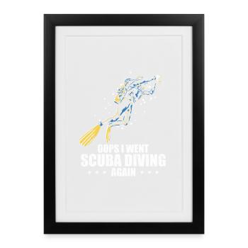 Scuba Diving Dive Design - Framed poster (27 × 37 cm) - black - Front