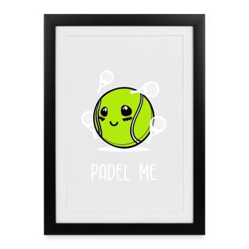 Balls Statement Player Padel Tennis Racket - Framed poster (27 × 37 cm) - black - Front