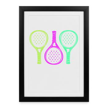 Padel Racket Setback Player Padel Game - Framed poster (27 × 37 cm) - black - Front