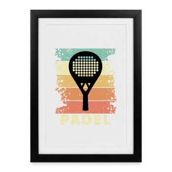 Tennis Sport Padel Saying Padel Game Racket - Framed poster (27 × 37 cm) - black - Front