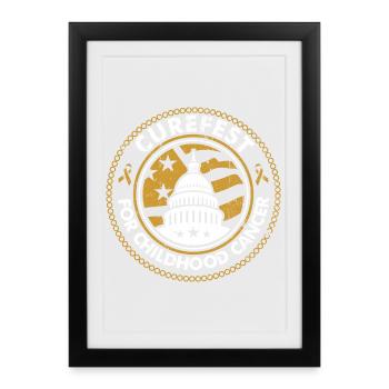 Emblème du cancer infantile Curefest - Affiche encadrée (27 × 37 cm) - noir - Devant