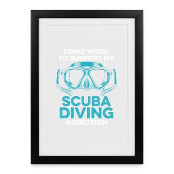 Design de plongée sous-marine - Affiche encadrée (27 × 37 cm) - noir - Devant