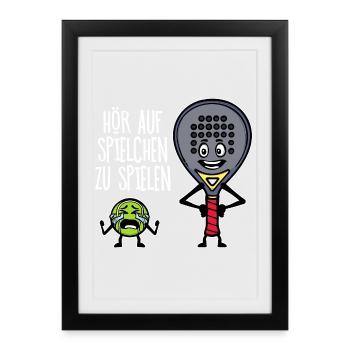 Trainer Padelteam Schläger Padel Statement Bälle - Gerahmtes Poster (27 × 37 cm) - Schwarz - Vorne