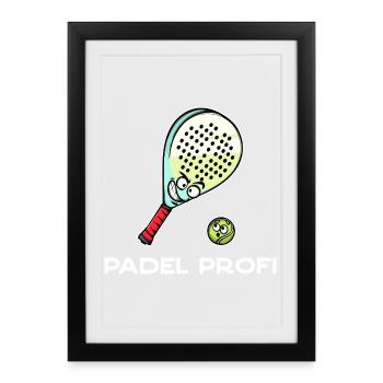 Sports Racket Balls Statement Padel Padel Game - Framed poster (27 × 37 cm) - black - Front