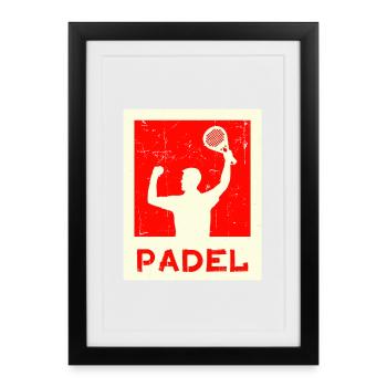 Leisure Training Player Saying Racket Padel - Framed poster (27 × 37 cm) - black - Front