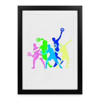 Tournoi d’entraînement des joueurs du club de padel Équipe de padel - Affiche encadrée (27 × 37 cm) - noir - Devant