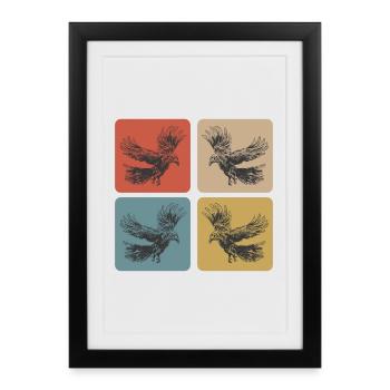 Design de corbeau - Affiche encadrée (27 × 37 cm) - noir - Devant
