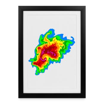 Joplin , Tornade, Radar, Stormchaser - Affiche encadrée (27 × 37 cm) - noir - Devant