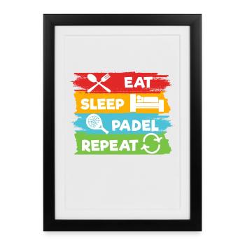 Déclaration sportive du joueur de l’équipe Padel Racket - Affiche encadrée (27 × 37 cm) - noir - Devant