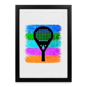 Padel Sport Racket Leisure Padel Game Fans - Framed poster (27 × 37 cm) - black - Front
