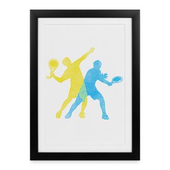 Joueur Padel Padel Tournoi d’entraînement d’équipe - Affiche encadrée (27 × 37 cm) - noir - Devant