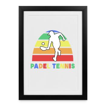 Tournoi de tennis de padel disant joueur jeu de padel - Affiche encadrée (27 × 37 cm) - noir - Devant