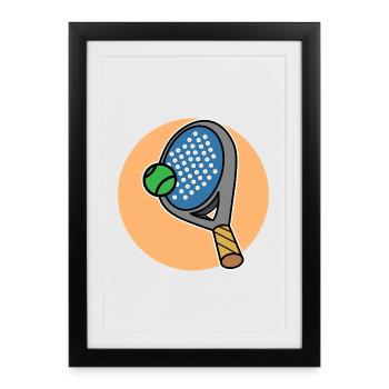 Rackets Balls Padel Sport Player Padel Game - Framed poster (27 × 37 cm) - black - Front