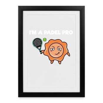 Padel Player Balls Racket Padel Game Statement - Framed poster (27 × 37 cm) - black - Front