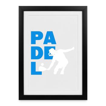 Joueur de raquette de balle de sport d’entraînement de padel - Affiche encadrée (27 × 37 cm) - noir - Devant