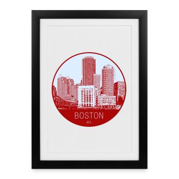 Cercle d’horizon de Boston - Affiche encadrée (27 × 37 cm) - noir - Devant