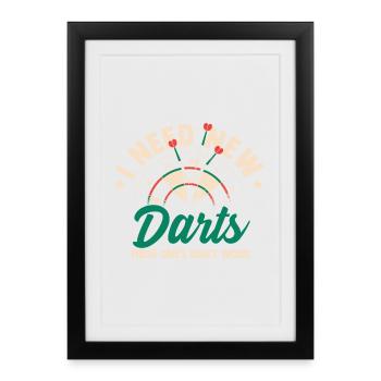 Design de fléchettes et de fléchettes - Affiche encadrée (27 × 37 cm) - noir - Devant