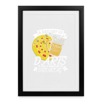 Dart pubs beer design - Framed poster (27 × 37 cm) - black - Front
