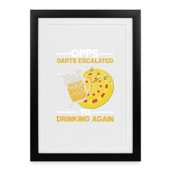Dart beer pub design - Framed poster (27 × 37 cm) - black - Front