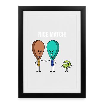 Padel Padelteam Sportart Bälle Schläger Statement - Gerahmtes Poster (27 × 37 cm) - Schwarz - Vorne