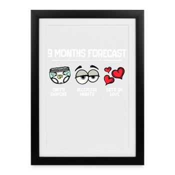 Parenting Pregnant Statement Heart - Affiche encadrée (27 × 37 cm) - noir - Devant