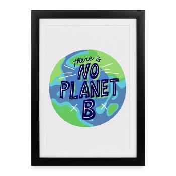 no planet B, mère nature, planète terre - Affiche encadrée (27 × 37 cm) - noir - Devant