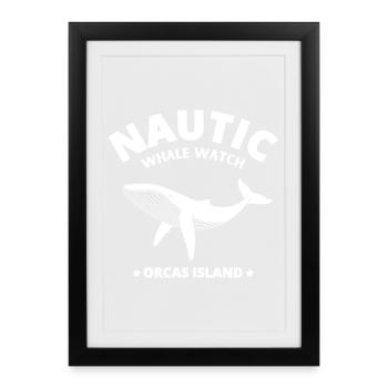 baleine, orque, baleine bleue, whale - Affiche encadrée (27 × 37 cm) - noir - Devant