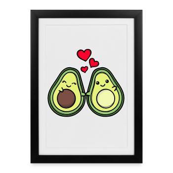 Baby Avocado Pregnant Heart Family Happiness Parents - Framed poster (27 × 37 cm) - black - Front