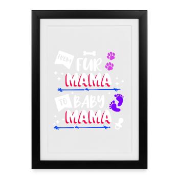 Sucette Maman Déclaration Grossesse Enceinte - Affiche encadrée (27 × 37 cm) - noir - Devant