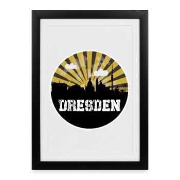 Dresden Skyline Home Game - Framed poster (27 × 37 cm) - black - Front