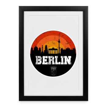Berlin Skyline Original - Affiche encadrée (27 × 37 cm) - noir - Devant