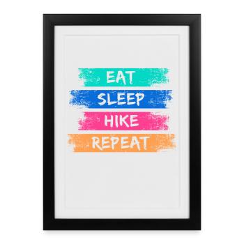 Déclaration de randonnée en montagne Randonnée randonnée Nature - Affiche encadrée (27 × 37 cm) - noir - Devant