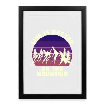 Randonnée Montagnes Montagne Déclaration des amoureux de la nature - Affiche encadrée (27 × 37 cm) - noir - Devant
