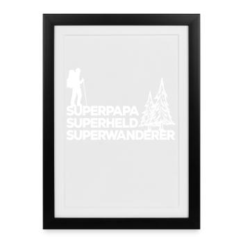 Randonnée en montagne Déclaration de randonnée Randonneur Escalade - Affiche encadrée (27 × 37 cm) - noir - Devant