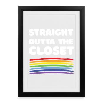 Pride Month - Straight Outta The Closet - Framed poster (27 × 37 cm) - black - Front