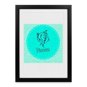 pisces - Framed poster (27 × 37 cm) - black - Front