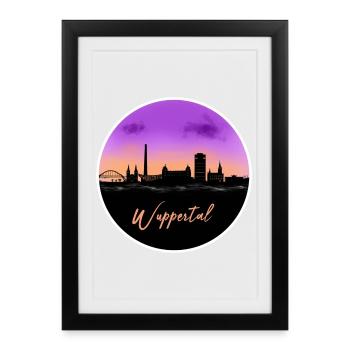 Wuppertal Fine Skyline - Affiche encadrée (27 × 37 cm) - noir - Devant