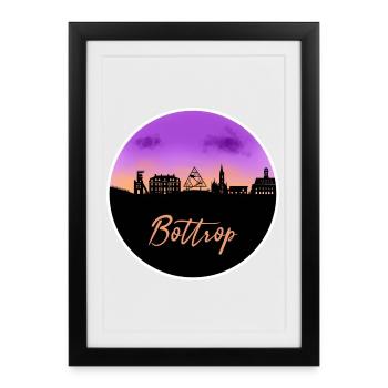 Bottrop Fine Skyline - Affiche encadrée (27 × 37 cm) - noir - Devant