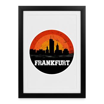 Horizon de Francfort - Affiche encadrée (27 × 37 cm) - noir - Devant