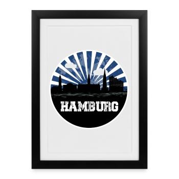 Hamburg Home Game Skyline - Framed poster (27 × 37 cm) - black - Front