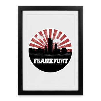Francfort Skyline Match à domicile - Affiche encadrée (27 × 37 cm) - noir - Devant
