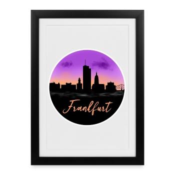Francfort Fine Skyline - Affiche encadrée (27 × 37 cm) - noir - Devant