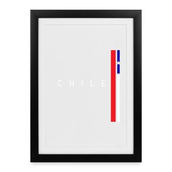 Drapeau du Chili, fierté chilienne - Affiche encadrée (27 × 37 cm) - noir - Devant