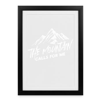 Mountains Hiking Statement Mountain Peaks Nature Lovers - Framed poster (27 × 37 cm) - black - Front