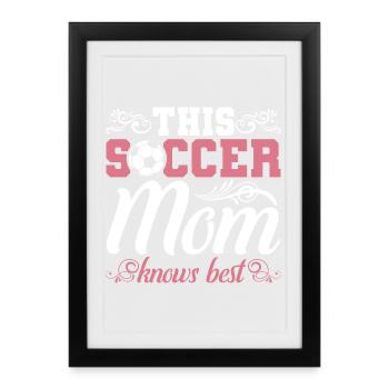 Maman de soccer - Affiche encadrée (27 × 37 cm) - noir - Devant