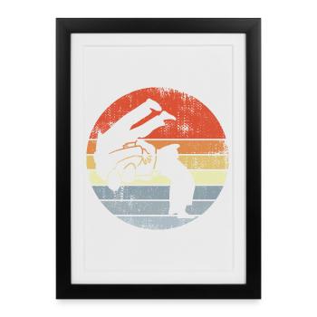 Croquis de Judo Fighter - Affiche encadrée (27 × 37 cm) - noir - Devant